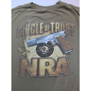 NRA Circle of Trust Graphic T Shirt Mens XL Olive Green Pistol Target